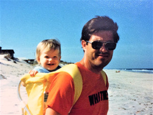 Whitney V. Myers and Son at Nags Head North Carolina Beach in 1980