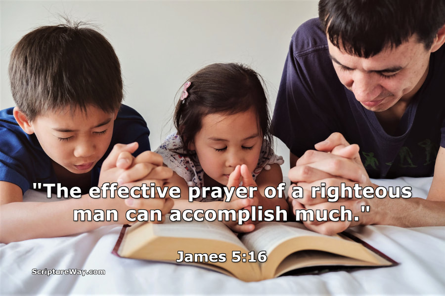 Christian Family Praying Together - Effective Prayer - James 5:16 - 123RF Photo - Used under license