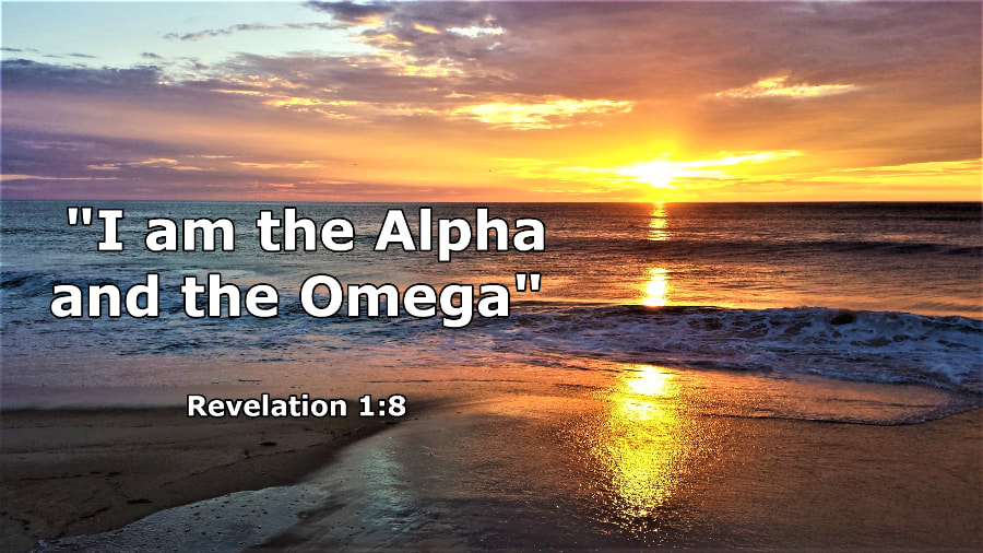 Nags Head Beach Sunrise with Revelation 1:8 - Photo by Whitney V. Myers