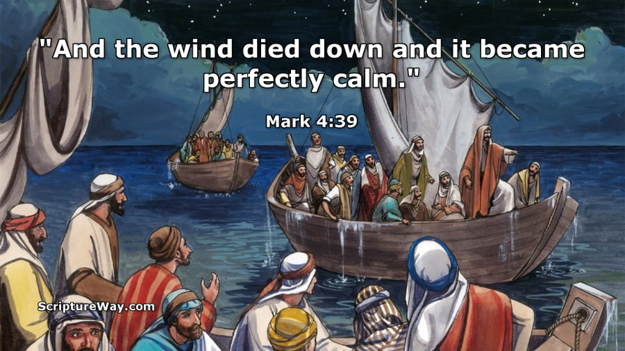 Jesus Calms the Storm - Mark 4:39 - Used by permission - Good News Productions International and College Press Publishing