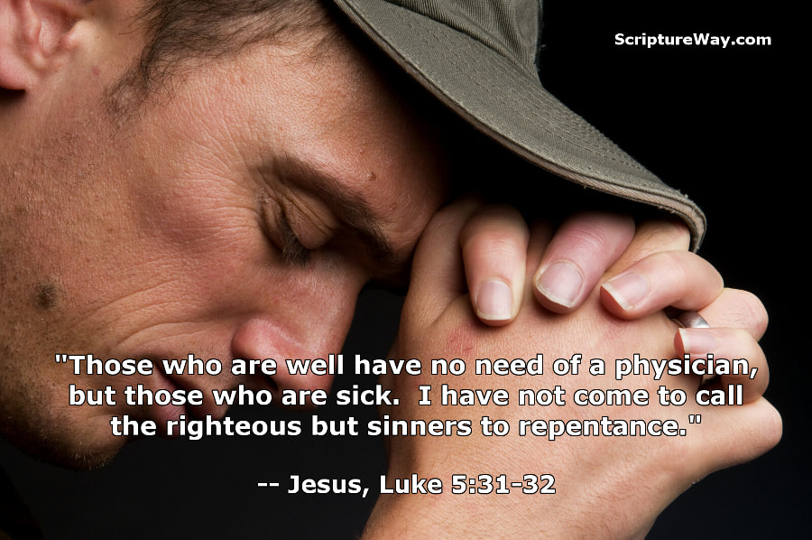 Sinner Praying - Luke 5:31-32 - Can Stock Photo Inc - Used under license