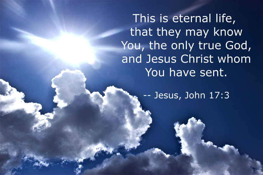 Sun and Clouds - Pixabay Stock Photo - with John 17:3