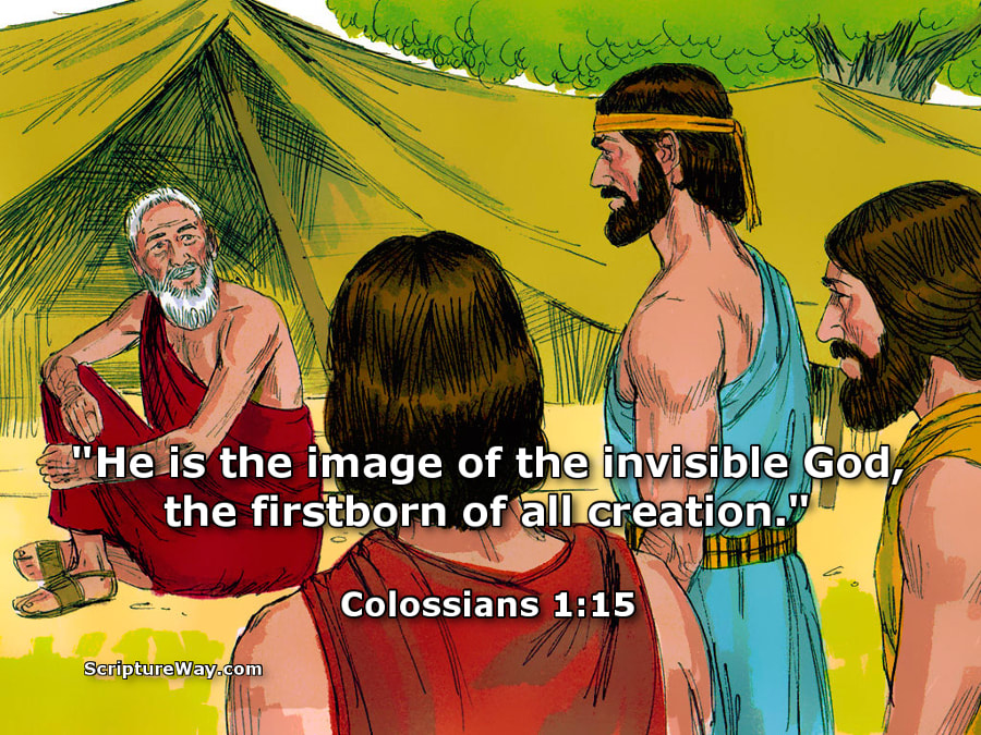 The Lord Appeared to Abraham - with Colossians 1:15 - Sweet Publishing / FreeBibleImages.org - Used under license