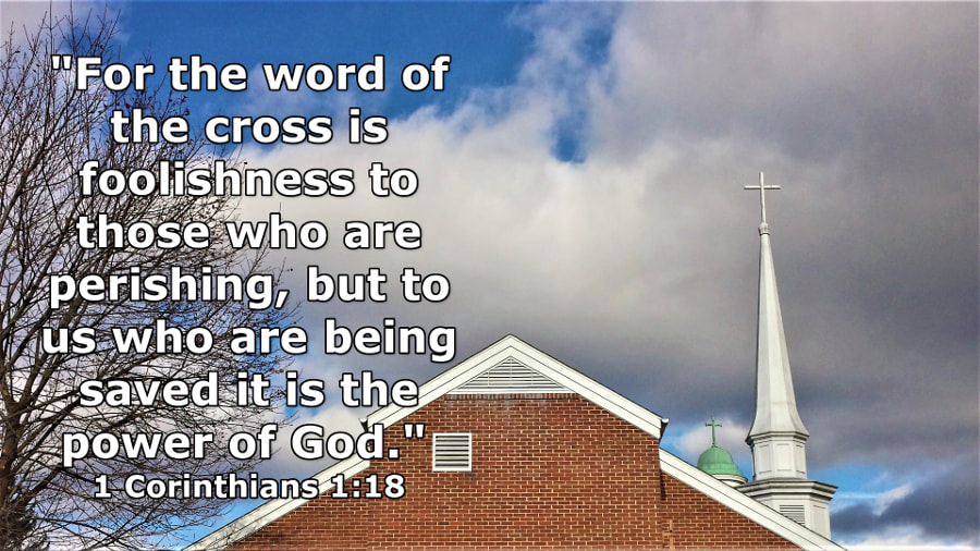 The Word of the Cross - 1 Corinthians 1:18 - Photo by Whitney V. Myers (Church Steeples with Crosses - Gettysburg, Pennsylvania, USA)